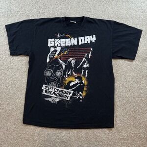 Green Day 21st Century Breakdown Tour T-Shirt Band Tee Black Large